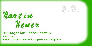 martin wener business card