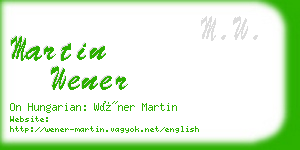 martin wener business card